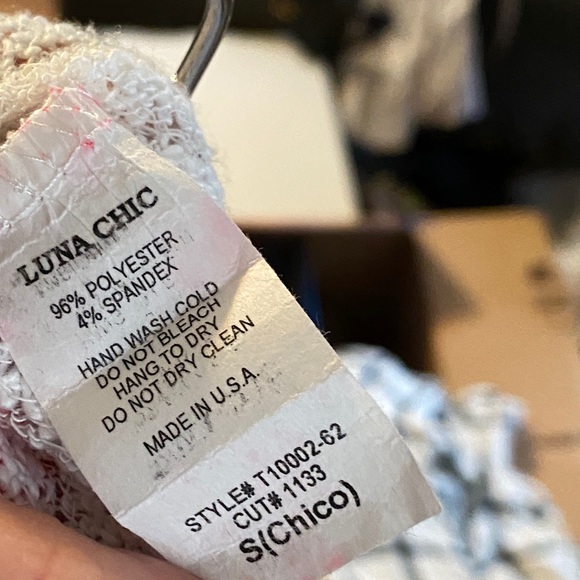 Luna Chic Pink Green Blue Chevron Sweater - Picture 4 of 5